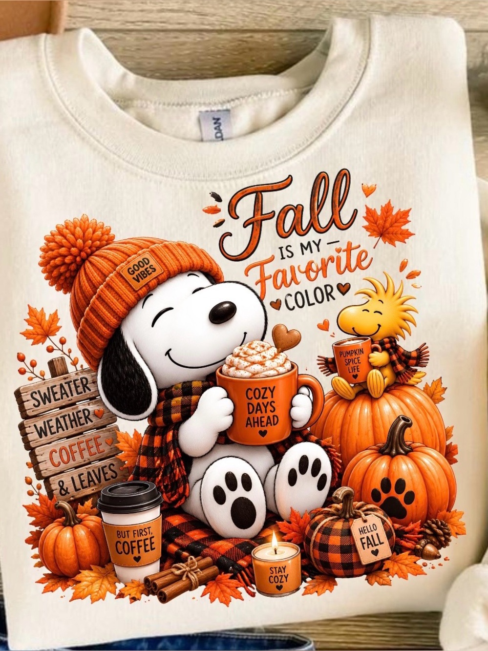 Peanuts Snoopy 'Fall Is My Favorite Color' Cozy Orange Sweatshirt